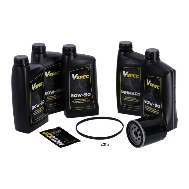 Motorcycle Storehouse MCS ''Big Oil'' Service Kit Mineral, Black Filter - 06-17 Dyna & 07-17 Softail OILS Mcs