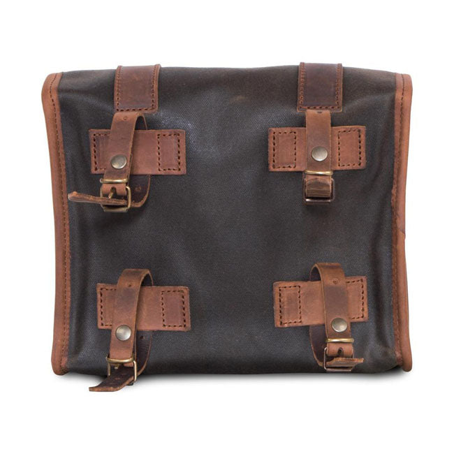 Longride, ''Mini'' Waxed Cotton Saddlebag. Khaki Saddlebags Longride