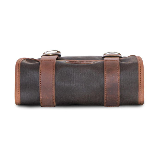 Longride, ''Mini'' Waxed Cotton Saddlebag. Khaki Saddlebags Longride