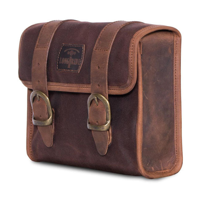 Longride, ''Mini'' Waxed Cotton Saddlebag. Marron Brown Saddlebags Longride