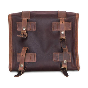 Longride, ''Mini'' Waxed Cotton Saddlebag. Marron Brown Saddlebags Longride