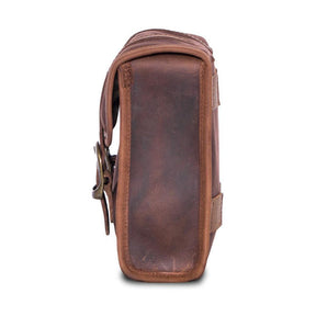 Longride, ''Mini'' Waxed Cotton Saddlebag. Marron Brown Saddlebags Longride