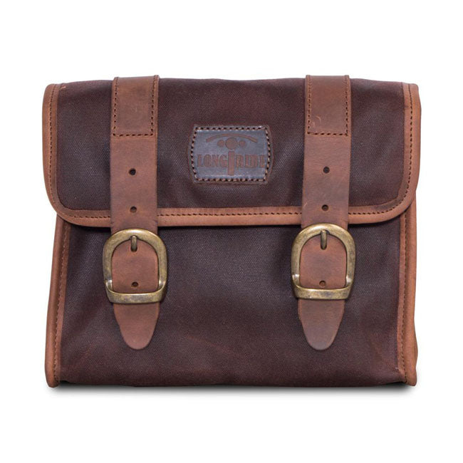 Longride, ''Mini'' Waxed Cotton Saddlebag. Marron Brown Saddlebags Longride