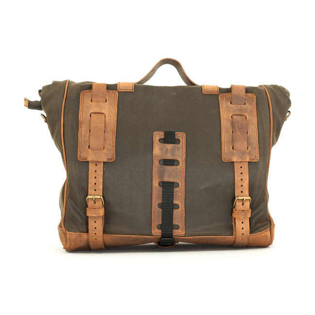 Longride, ''Old Chopper'' Waxed Cotton Saddlebag. Khaki Saddlebags Longride