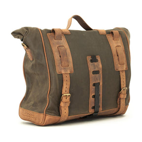 Longride, ''Old Chopper'' Waxed Cotton Saddlebag. Khaki Saddlebags Longride