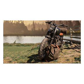 Longride, ''Old Chopper'' Waxed Cotton Saddlebag. Khaki Saddlebags Longride