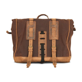 Longride, ''Old Chopper'' Waxed Cotton Saddlebag. Marron Brown Saddlebags Longride
