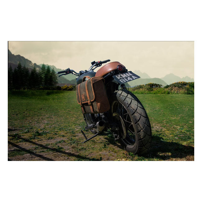 Longride, ''Classic'' Waxed Cotton Saddlebag. Khaki Saddlebags Longride