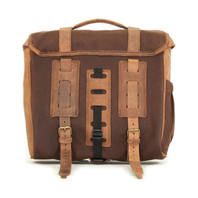 Longride, ''Classic'' Waxed Cotton Saddlebag. Marron Brown Saddlebags Longride