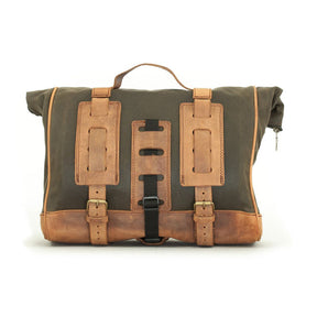 Longride, ''Old Chopper'' Waxed Cotton Saddlebag. Khaki Saddlebags Longride