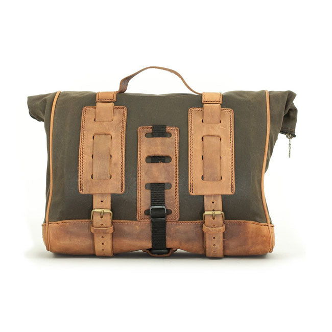 Longride, ''Old Chopper'' Waxed Cotton Saddlebag. Khaki Saddlebags Longride
