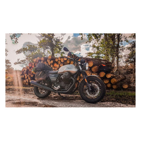 Longride, ''Old Chopper'' Waxed Cotton Saddlebag. Khaki Saddlebags Longride
