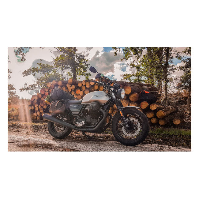 Longride, ''Old Chopper'' Waxed Cotton Saddlebag. Khaki Saddlebags Longride