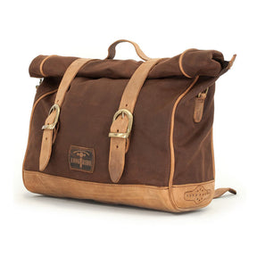 Longride, ''Old Chopper'' Waxed Cotton Saddlebag. Marron Brown Saddlebags Longride