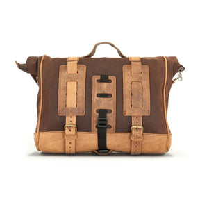 Longride, ''Old Chopper'' Waxed Cotton Saddlebag. Marron Brown Saddlebags Longride