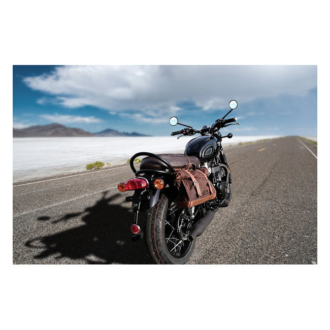 Longride, ''Old Chopper'' Waxed Cotton Saddlebag. Marron Brown Saddlebags Longride