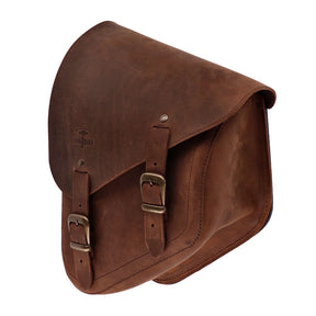 Longride, Swingarm Bag. Smooth, Brown Leather Saddlebags Longride