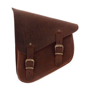 Longride, Swingarm Bag. Smooth, Brown Leather Saddlebags Longride