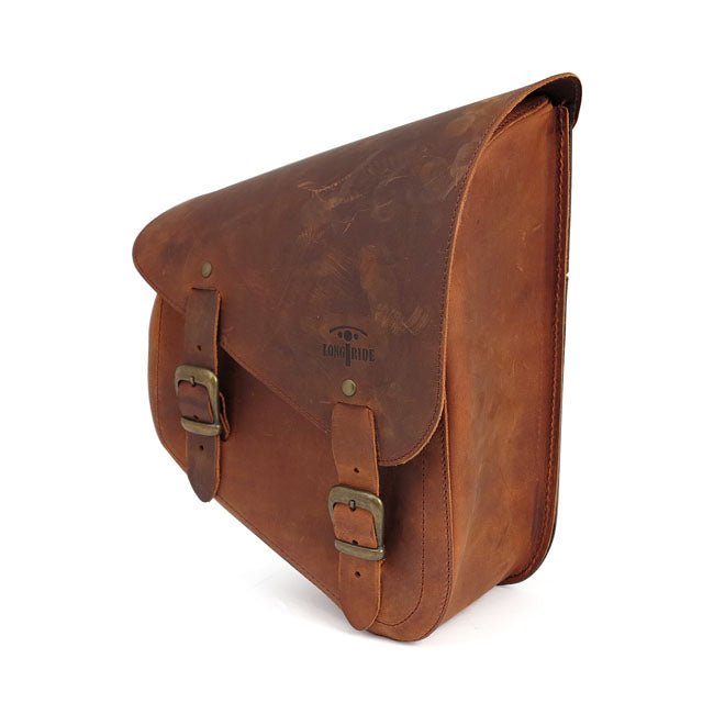 Longride, Xl Sportster Frame Bag. Smooth, Brown Saddlebags Longride