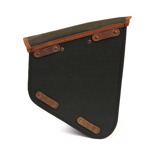 Longride, Swingarm Bag. Khaki, Waxed Cotton Saddlebags Longride