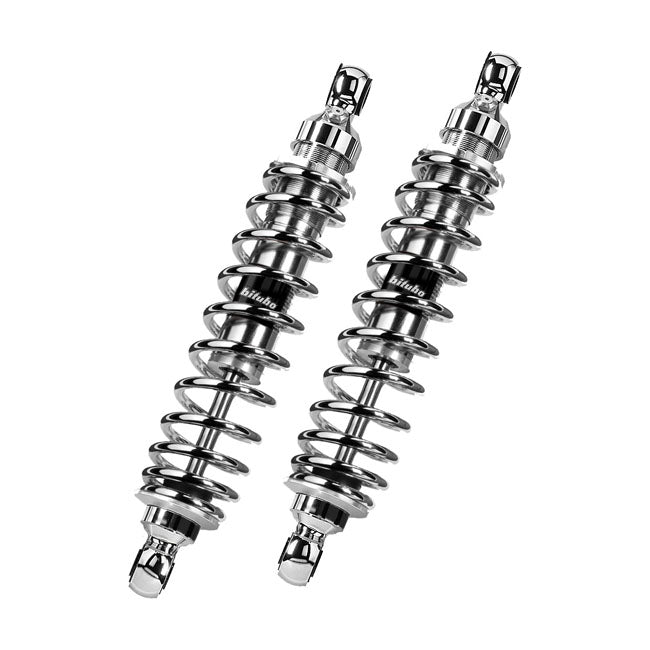 *2 WEEKS EXTRA TRANSIT TIME* Bitubo, WMB dual shock absorber set. Chrome. 341mm Shock Absorbers Bitubo