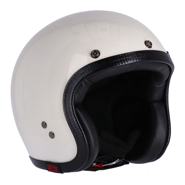 13 1/2 Skull Bucket Helmet, Vintage White Open Face Helmet 13 And A Half Company