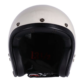 13 1/2 Skull Bucket Helmet, Vintage White Open Face Helmet 13 And A Half Company