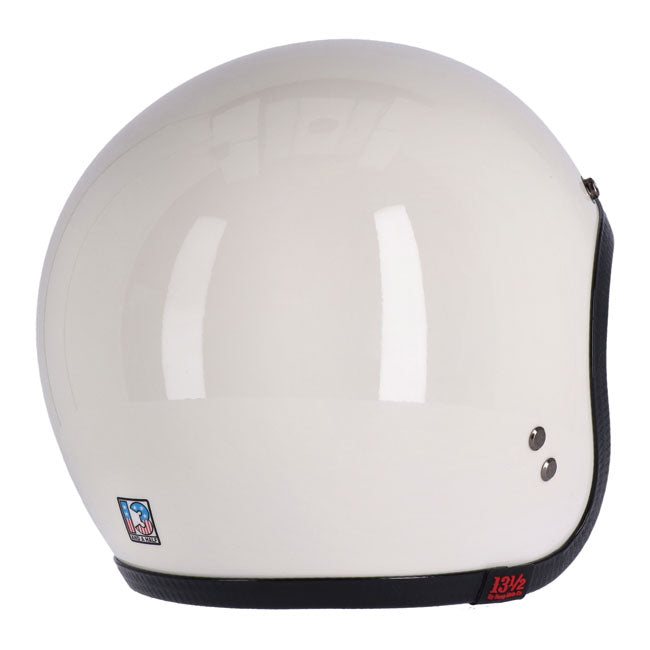 13 1/2 Skull Bucket Helmet, Vintage White Open Face Helmet 13 And A Half Company