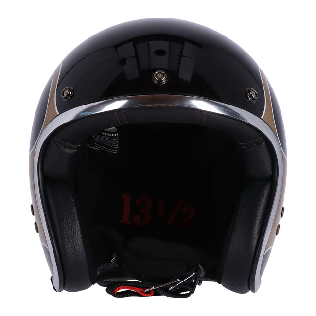 13 1/2 Skull bucket helmet flames gold HELMETS 13 And A Half Company