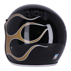 13 1/2 Skull bucket helmet flames gold HELMETS 13 And A Half Company