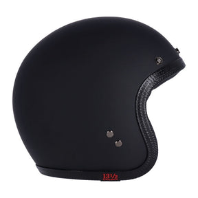 13 1/2 Skull Bucket Helmet, Matt Black Open Face Helmet 13 And A Half Company
