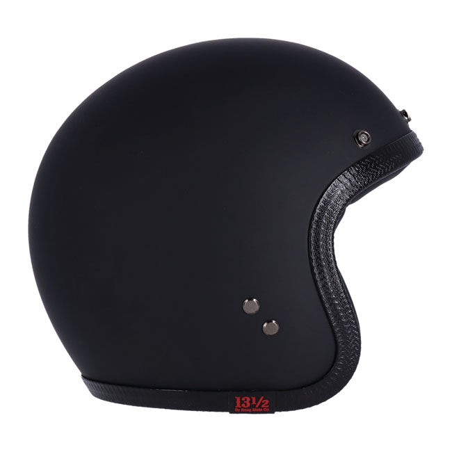 13 1/2 Skull Bucket Helmet, Matt Black Open Face Helmet 13 And A Half Company