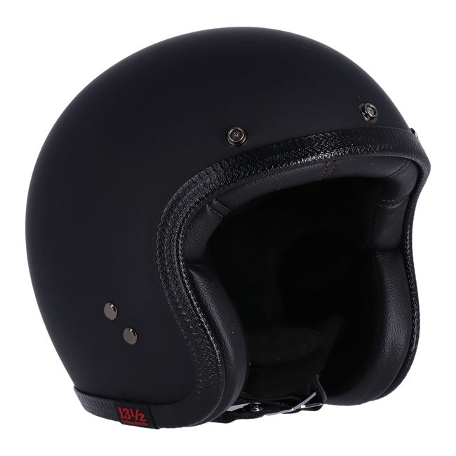 13 1/2 Skull Bucket Helmet, Matt Black Open Face Helmet 13 And A Half Company