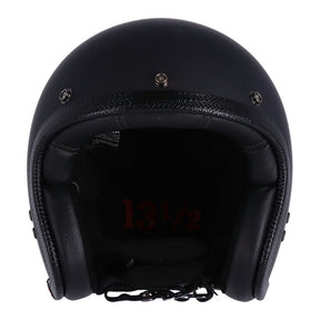 13 1/2 Skull Bucket Helmet, Matt Black Open Face Helmet 13 And A Half Company