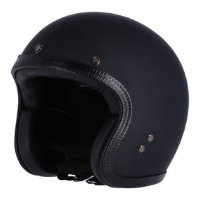 13 1/2 Skull Bucket Helmet, Matt Black Open Face Helmet 13 And A Half Company