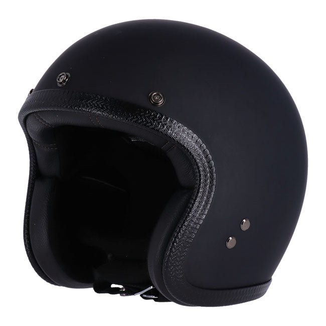 13 1/2 Skull Bucket Helmet, Matt Black Open Face Helmet 13 And A Half Company