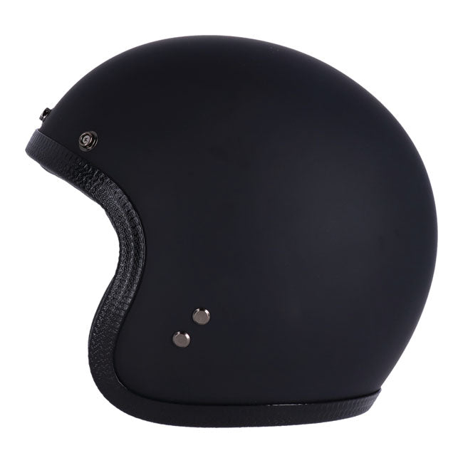 13 1/2 Skull Bucket Helmet, Matt Black Open Face Helmet 13 And A Half Company