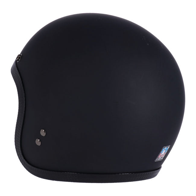13 1/2 Skull Bucket Helmet, Matt Black Open Face Helmet 13 And A Half Company