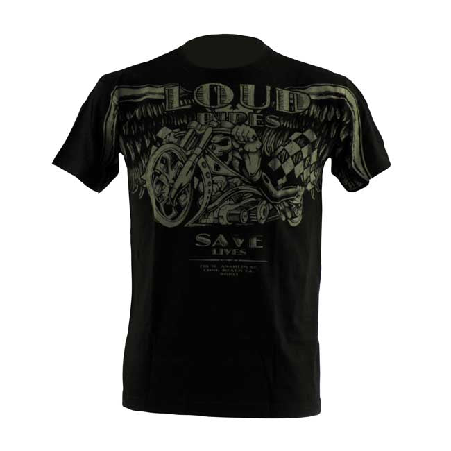 WCC LOUD PIPES VINTAGE T-SHIRT BLACK T-SHIRTS West Coast Choppers