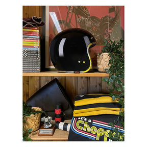 13 1/2 Skull Bucket Helmet, Black Open Face Helmet 13 And A Half Company XS