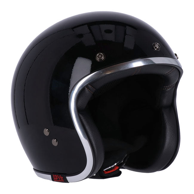 13 1/2 Skull Bucket Helmet, Black Open Face Helmet 13 And A Half Company