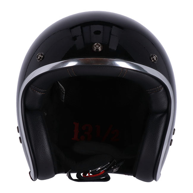 13 1/2 Skull Bucket Helmet, Black Open Face Helmet 13 And A Half Company