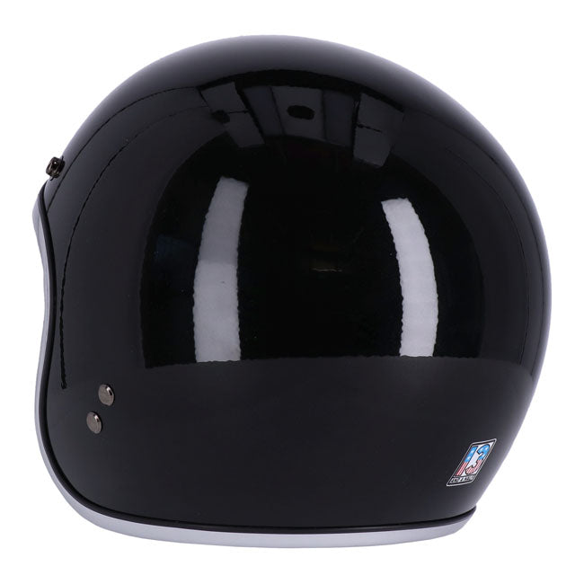 13 1/2 Skull Bucket Helmet, Black Open Face Helmet 13 And A Half Company