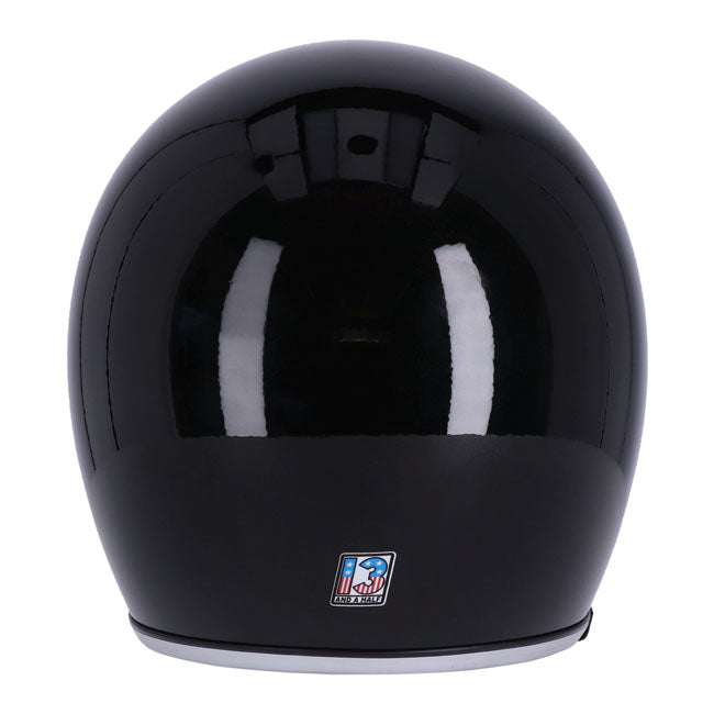 13 1/2 Skull Bucket Helmet, Black Open Face Helmet 13 And A Half Company