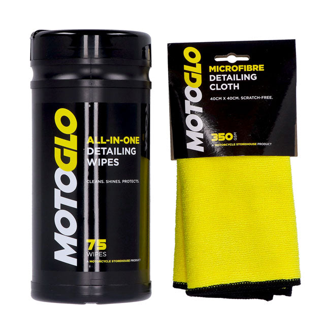 Moto Glo, Detailing Wipes Dispenser And Microfiber Cloth Bike Cleaners And Polishing Moto Glo
