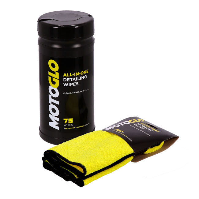 Moto Glo, Detailing Wipes Dispenser And Microfiber Cloth Bike Cleaners And Polishing Moto Glo