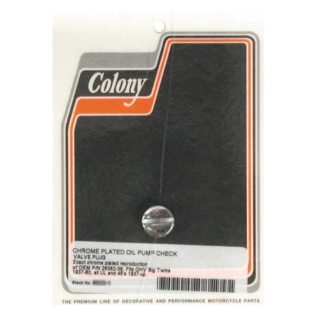 Colony plug, oil pump check valve Oil Pump Parts Colony