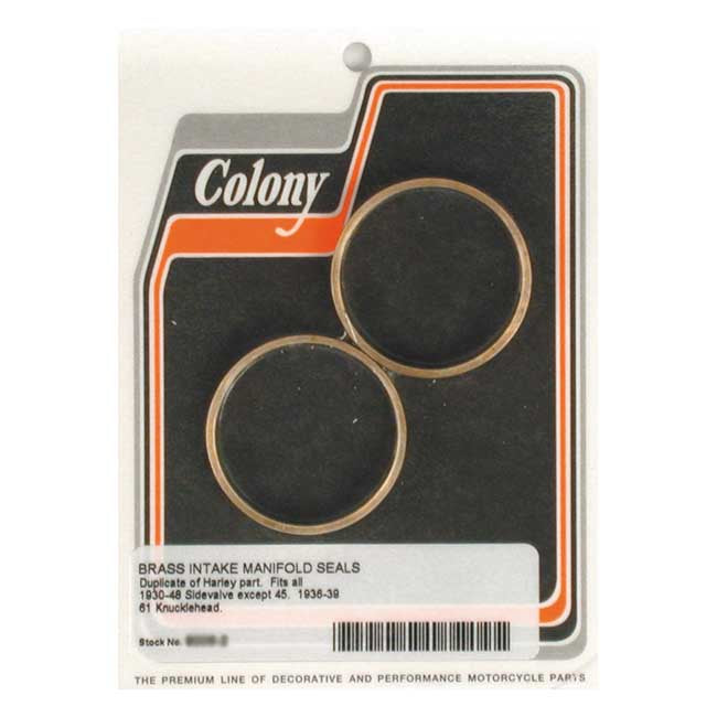 Colony, manifold intake seals. Plumber style Manifold Parts/Gaskets Colony