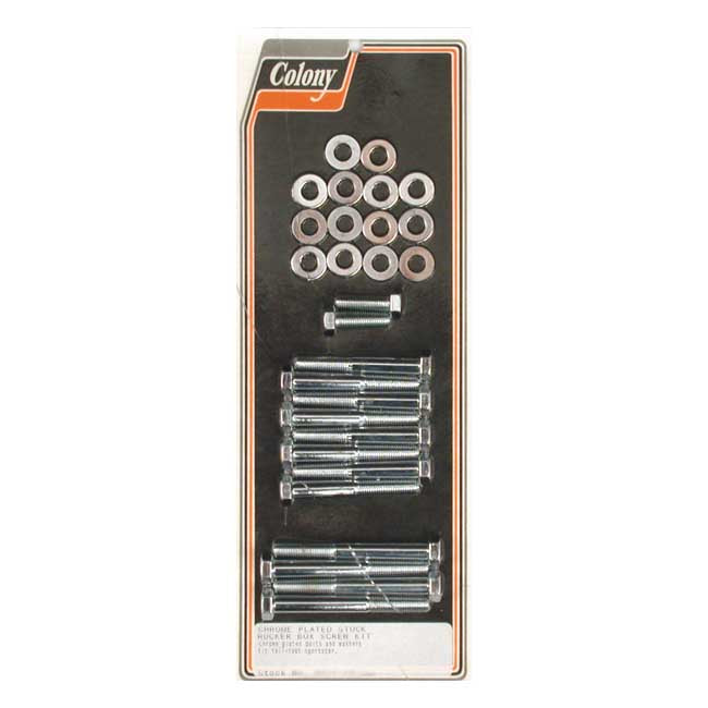 Colony, Sportster rocker box bolt kit. Hex, chrome Rocker Box Mount Kits Colony