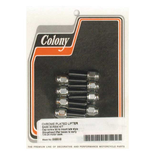 Colony, tappet block mount kit. Cap style, chrome Tappet Block Mount Kits Colony